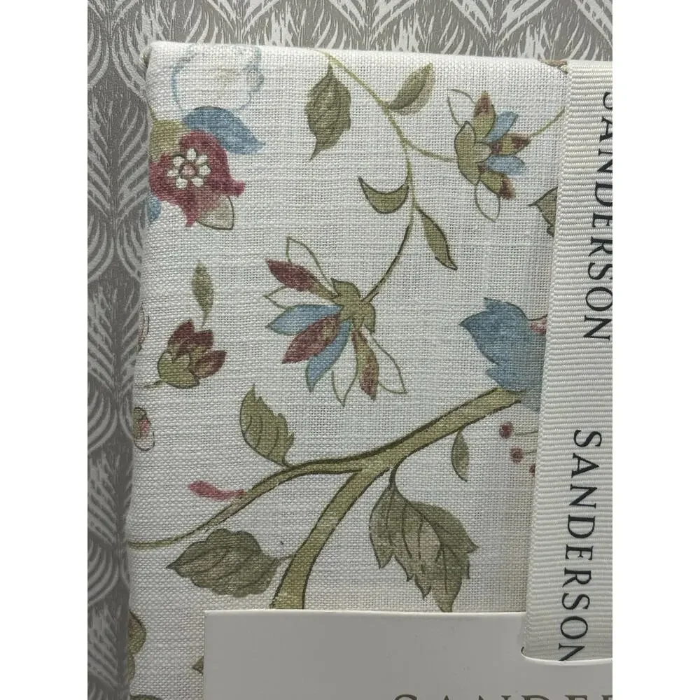 Sanderson Tablecloth 70” Round Aril's Garden Floral Birds 100% Cotton NEW